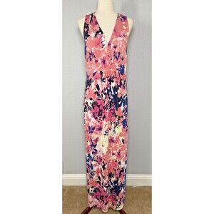 Motherhood Maternity Floral Maxi Dress Size: L stretchy lightweight pullover